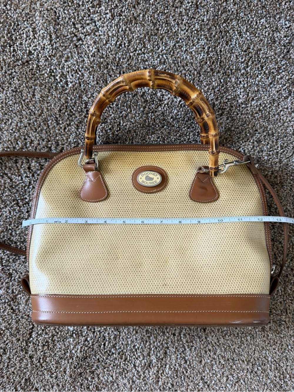 DOONEY & BOURKE Vintage Handbag Shoulder bag with Bamboo Handles - Picture 13 of 14